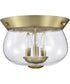 Boliver 3-Light Close-to-Ceiling Vintage Brass
