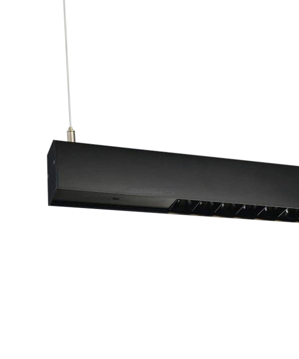 42"W Task 1-Light Island Linear Pendant Black