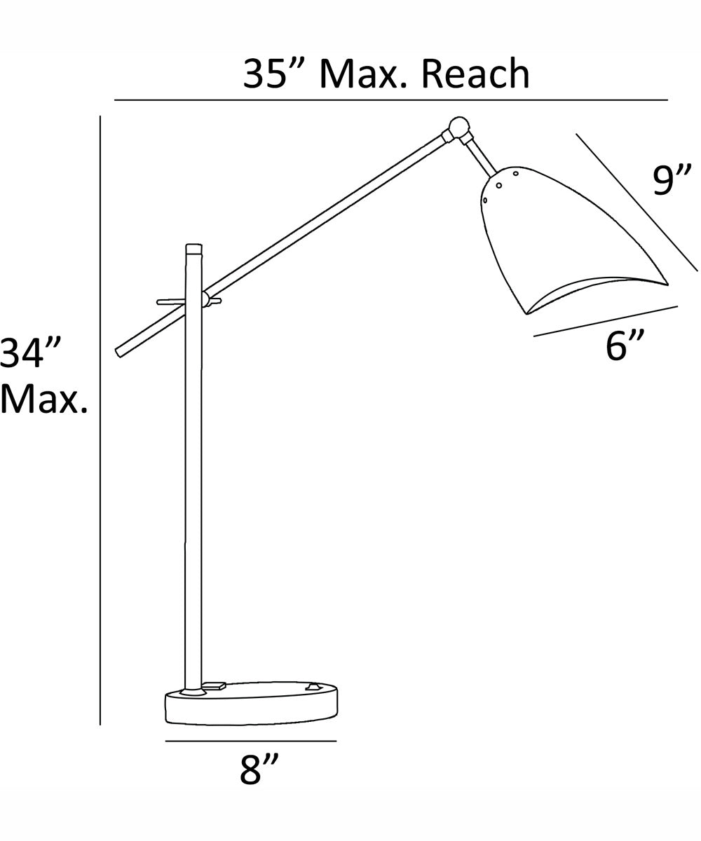 Tanko 1-Light Metal Table Lamp Ab With Usb Charging And Outlet