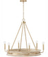 Finn 6-Light Chandelier White Wash and Matte Brass