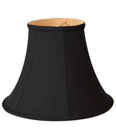 12"W x 10"H Bold Black Lampshade with Gold Lining Bell Shade