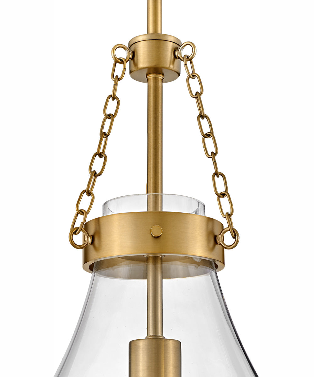 Eloise 1-Light Small Pendant in Lacquered Brass