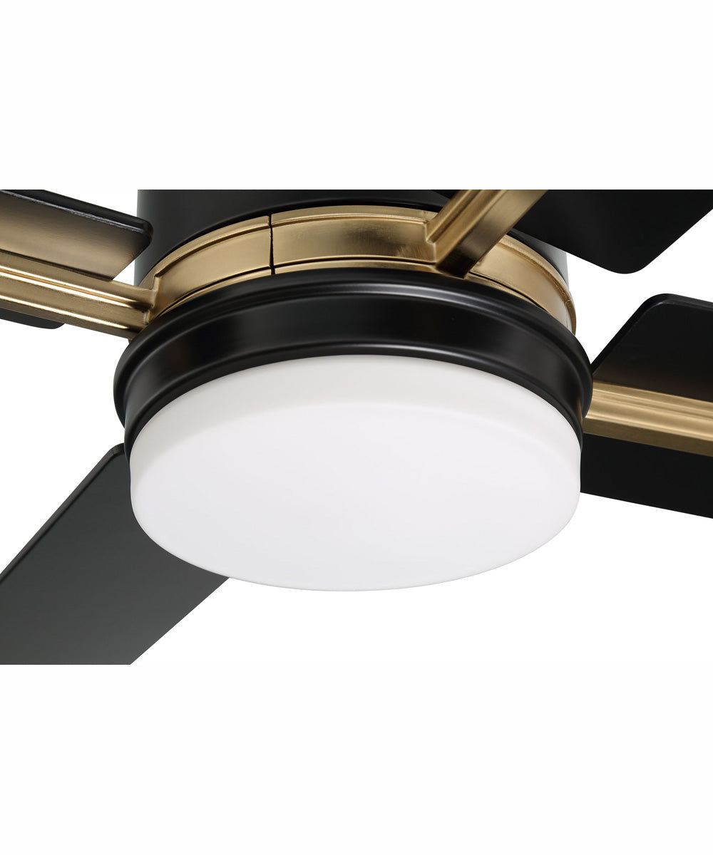 52" Teana 1-Light Ceiling Fan Flat Black/Satin Brass