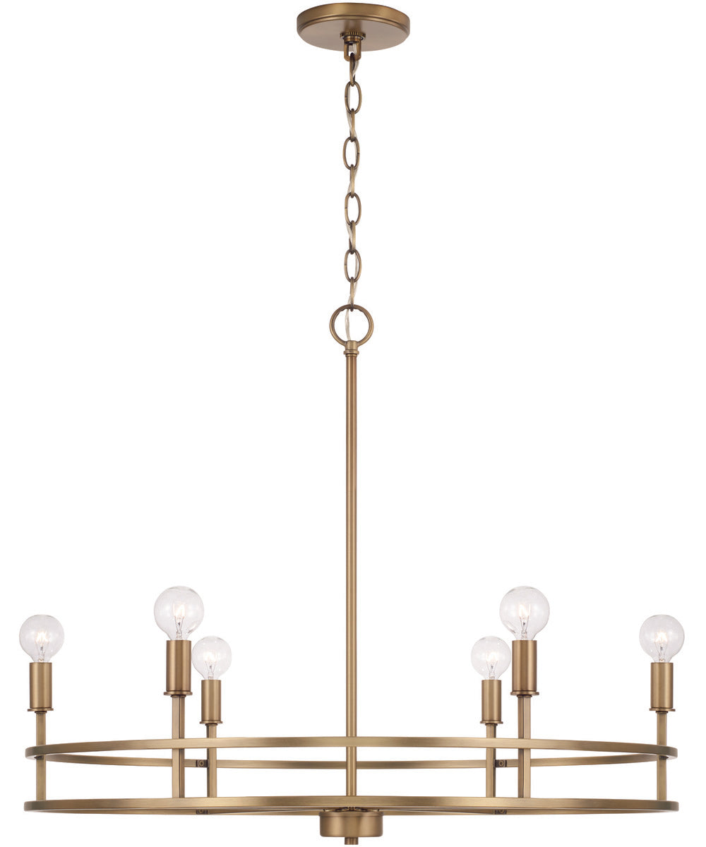 Fuller 6-Light Chandelier Aged Brass