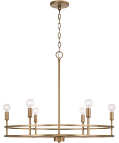 Fuller 6-Light Chandelier Aged Brass