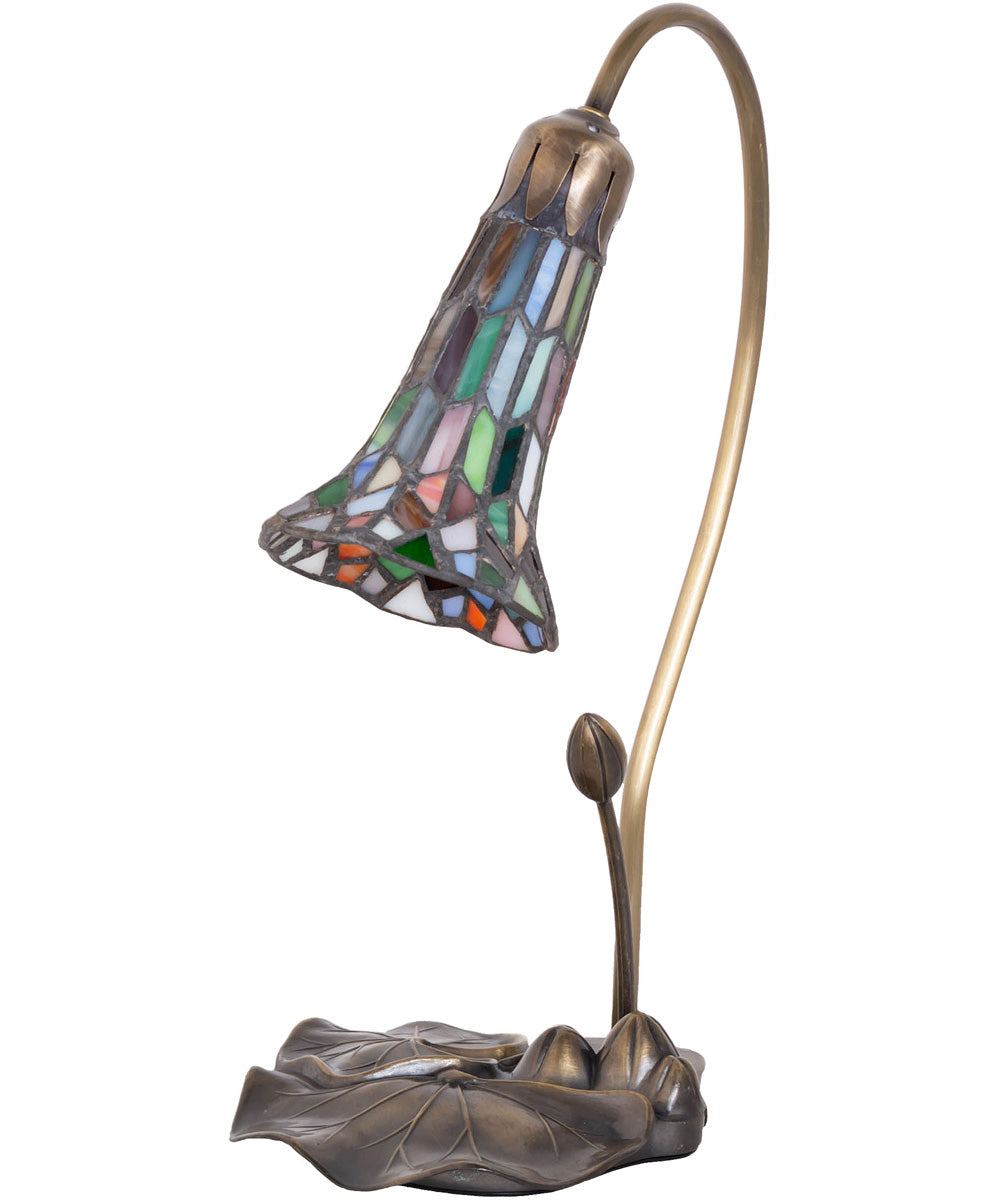 16" High Stained Glass Pond Lily Accent Lamp