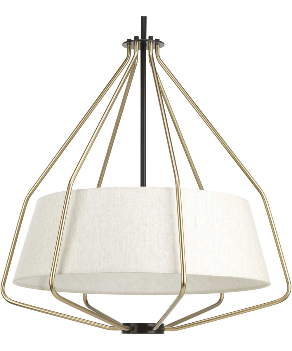 Hangar 3-Light Mid-Century Pendant Light Antique Bronze