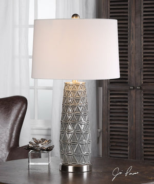 27"H Cortinada Stone Gray Lamp