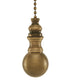 Sphere Round Ceiling Fan Pull, 1.2"h with 12" Antiqued Brass Chain