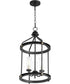 Empire 3-light Entry Foyer Hall Chandelier Textured Black w/ Aged Brass