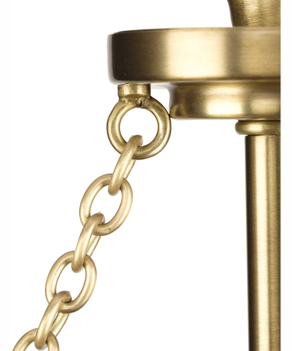 Laila 4-Light Coastal Chandelier with Woven Jute Accents Vintage Brass