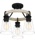 Kingsbridge 3-light Semi Flush Mount Earth Black
