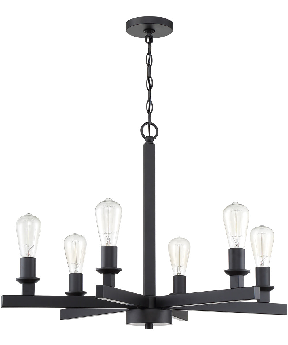 Chicago 6-Light Chandelier Flat Black