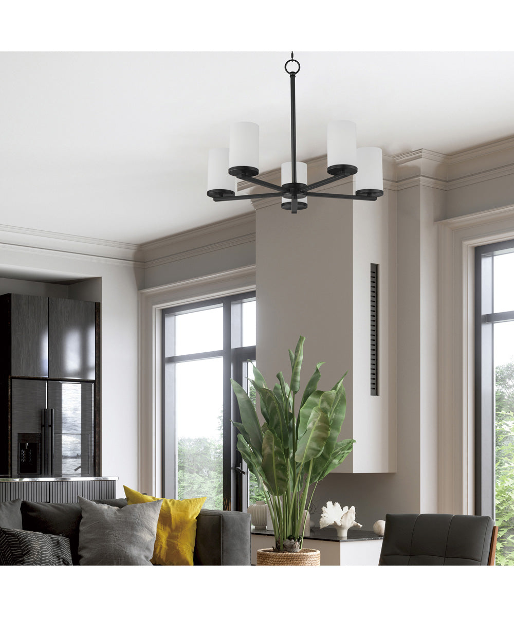 Lateral 5-Light Chandelier Black