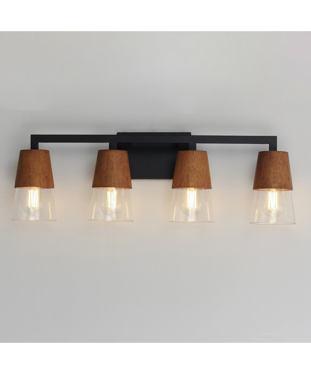 Carpenter 4-Light Bath Vanity Walnut / Black