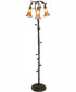 58" High Amber/Purple Tiffany Pond Lily 3 Light Floor Lamp