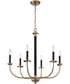 Stanza 6-Light Chandelier Flat Black/Satin Brass