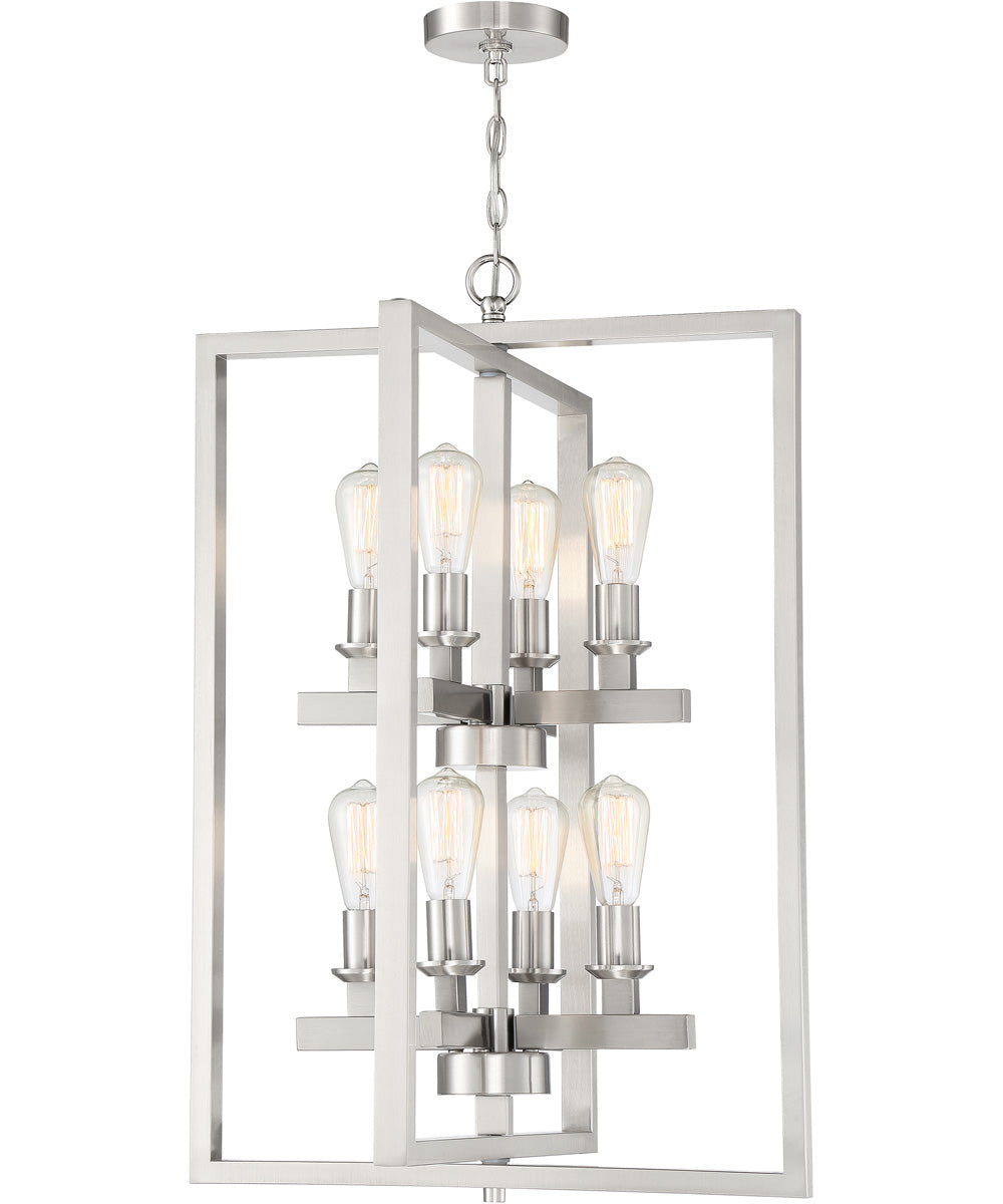 Chicago 8-Light Foyer Light Brushed Polished Nickel