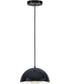 14"W Hemisphere LED 1-Light Pendant Gloss Black / Aluminum