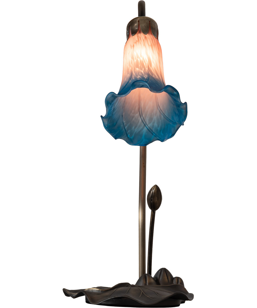 16" High Pink/Blue Pond Lily Accent Lamp