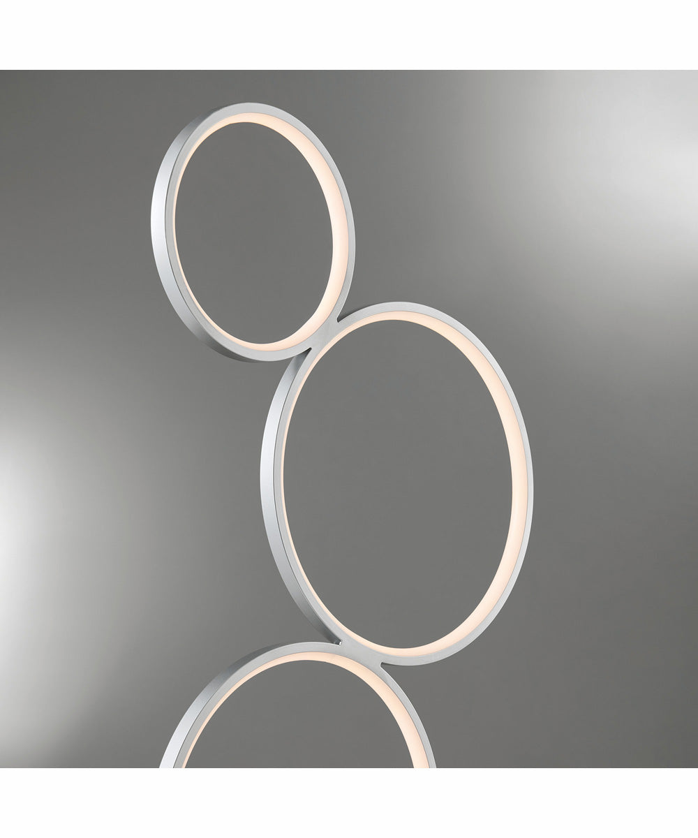 Fedora Led Floor Lamp 5 Rings/Silver