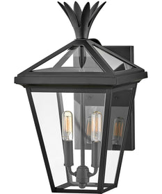 Palma 2-Light Medium Outdoor Wall Mount Lantern in Black