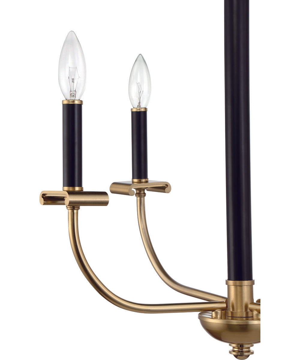 Stanza 4-Light Chandelier Flat Black/Satin Brass
