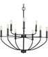 Leyden 9-Light Farmhouse Style Chandelier Light Matte Black