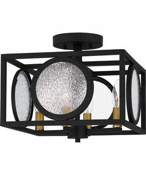 Chalamont Small 4-light Semi Flush Mount Earth Black