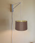 14"W MAST Plug-In Wall Mount Pendant 1 Light White Cord/Arm Chocolate Burlap