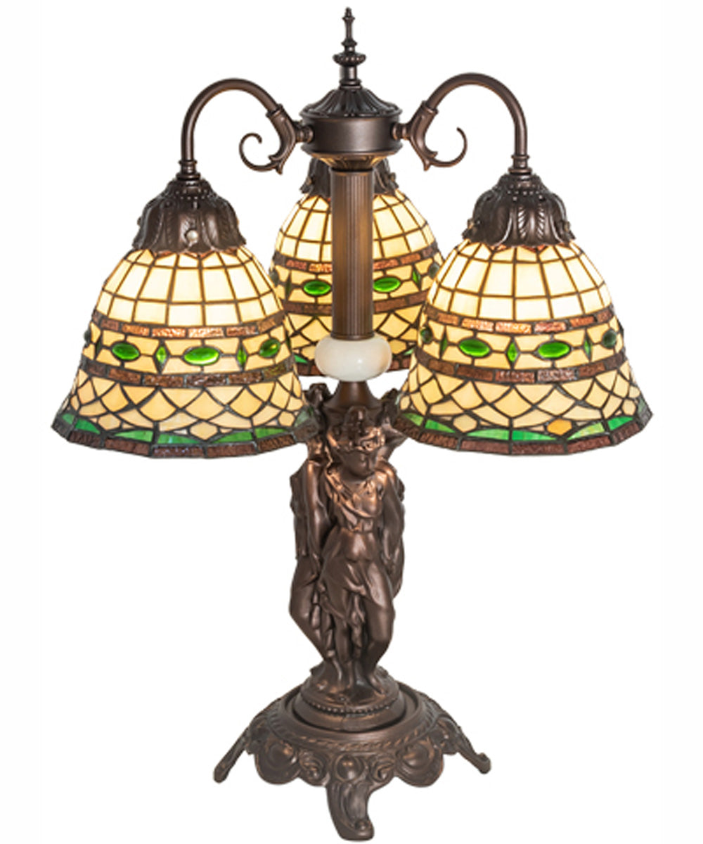 23" High Tiffany Roman 3 Light Table Lamp