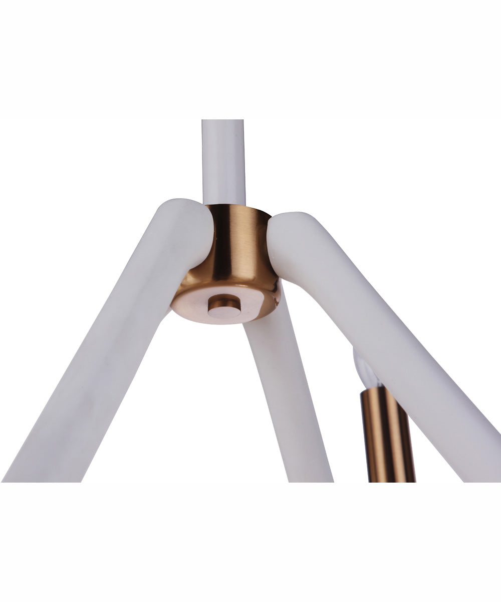 The Reserve 4-Light Foyer Matte White / Satin Brass