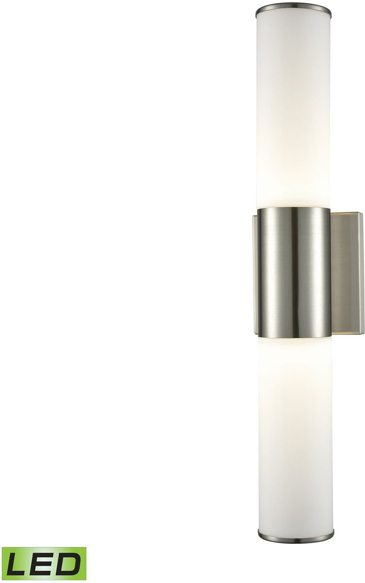 20"W Maxfield 2-Light LED Wall Sconce Chrome/Opal Glass