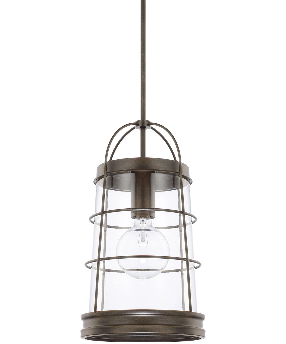Beaufort 1-Light Pendant In Nordic Grey With Clear Glass
