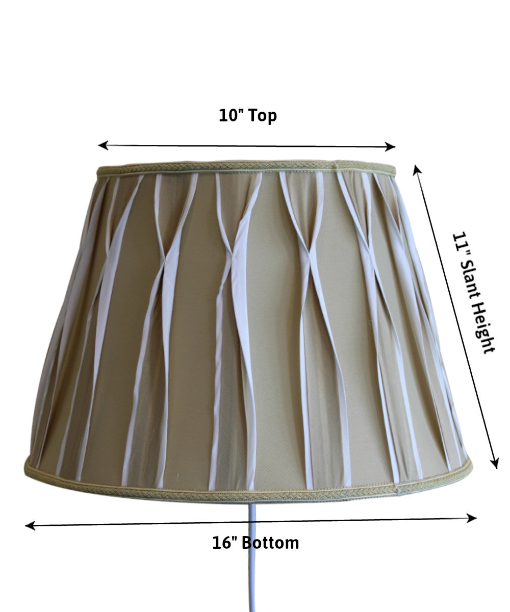 16"W Floating Shade Plug-In Wall Light Beige/White Pinched Pleat Shantung Fabric