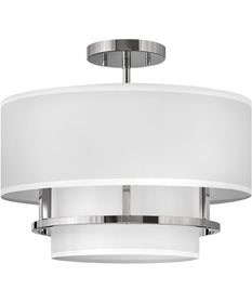 Graham 3-Light Medium Semi-flush Mount in Polished Nickel