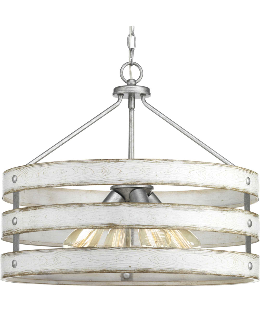 Gulliver 4-Light Coastal Pendant Light Galvanized Finish