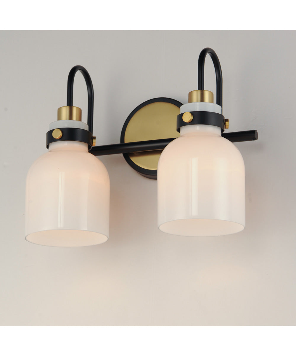 Milk 2-Light Bath Vanity Satin Brass