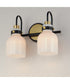 Milk 2-Light Bath Vanity Satin Brass