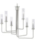 Rainey 6-Light Clear Fluted Ribbed Glass Modern Chandelier Light Brushed Nickel