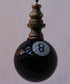 8-Ball Billiard Ceiling Fan Pull, 2.25"h with 12" Antiqued Brass Chain