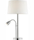Nanette 1-Light 2 Pack-Table Lamp With Reading Brushed Nickel/White Linen