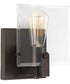 Glayse 1-Light Clear Glass Luxe Bath Vanity Light Antique Bronze
