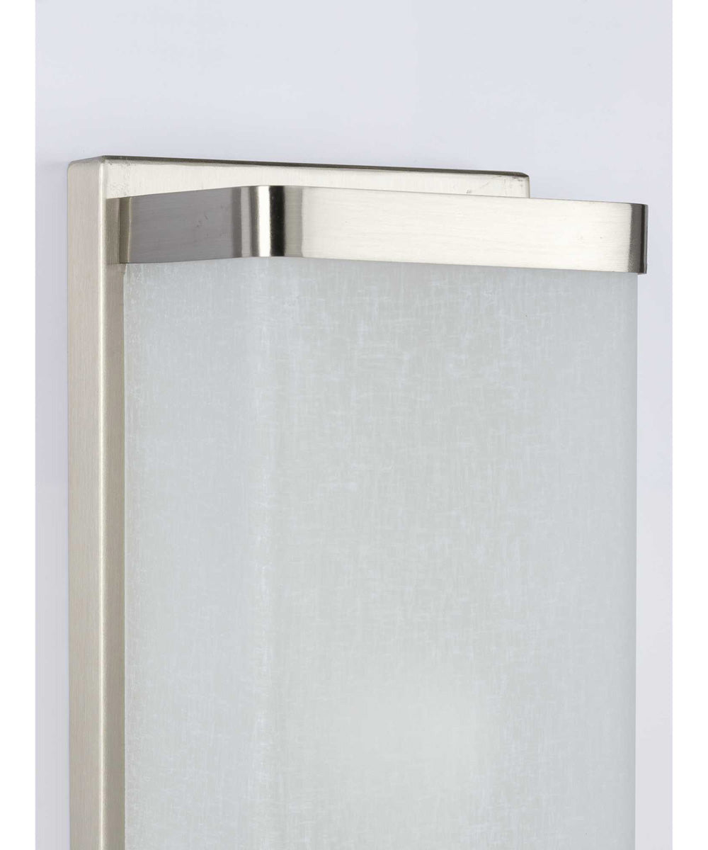 1-Light Linen Glass Wall Sconce Brushed Nickel