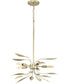 Mariposa 5-Light Convertible Semi-Flush Ceiling or Hanging Pendant Light Gilded Silver