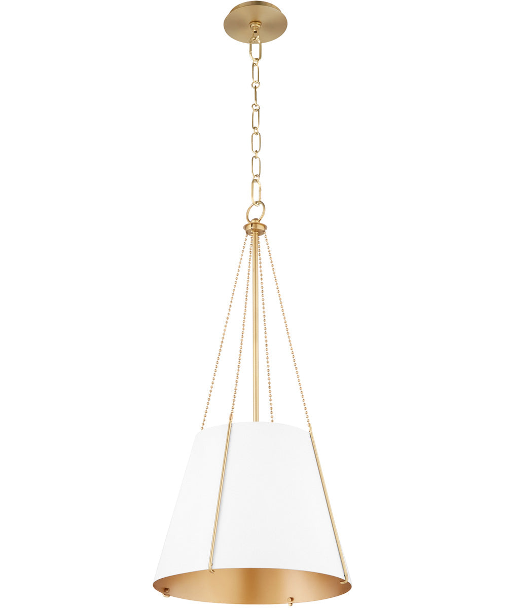 1-light Pendant Studio White w/ Aged Brass