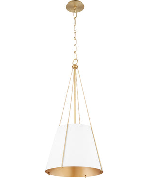 1-light Pendant Studio White w/ Aged Brass