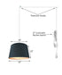 10"W 2 Light Swag Plug-In Pendant Light Textured Slate Blue with Diffuser White Cord