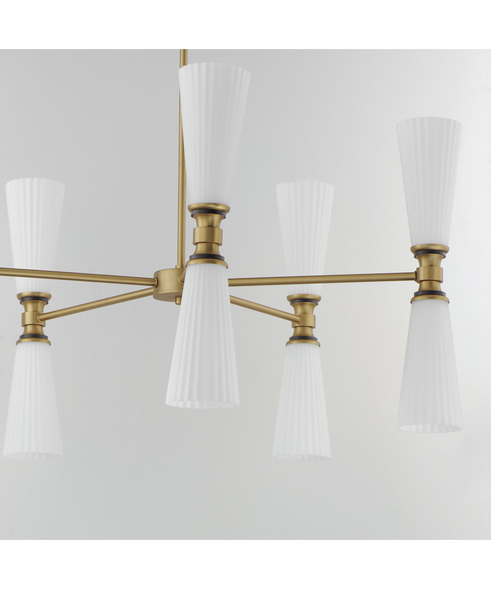Krevat 10-Light Chandelier Black / Natural Aged Brass