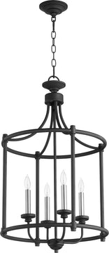 18"W 4-light Entry Foyer Hall Chandelier Noir